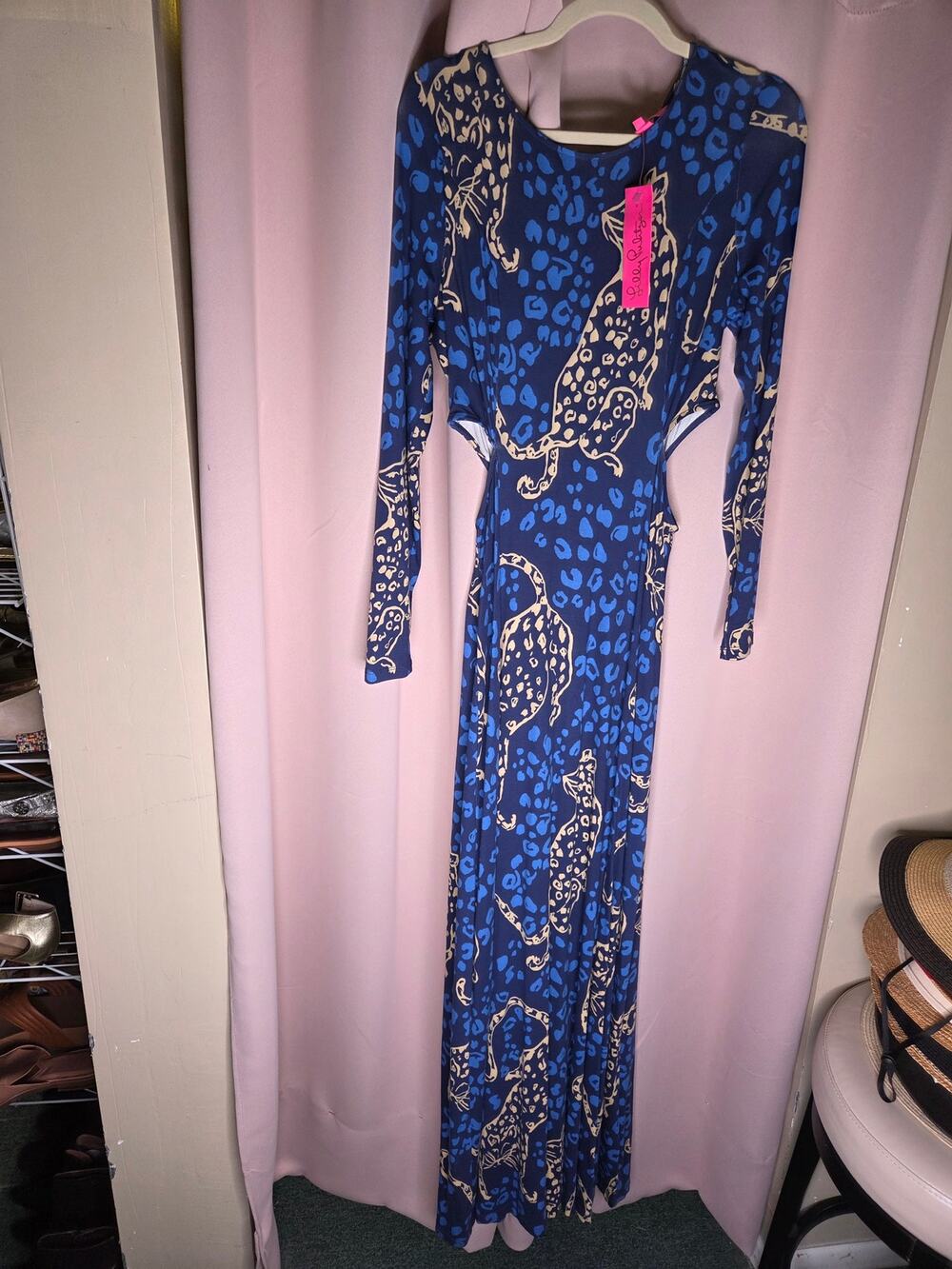 Lilly Pullitzer couger print open waist maxi dress